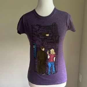 teeVillan womens purple capped sleeve teeshirt